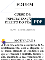 Curso de  ESPECIALIZAÇÃO EM DT - FDUEM - 14 a 18.03.11 - 2