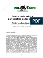 Ravanelli, Walter Anibal - Acerca de La Critica Periodistica de Las Artes