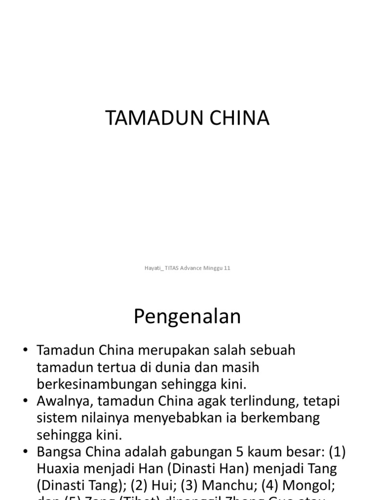 Minggu 11 Tamadun China