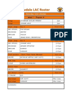 Roster 2013-2014 (Week 1 - 12 Oct)