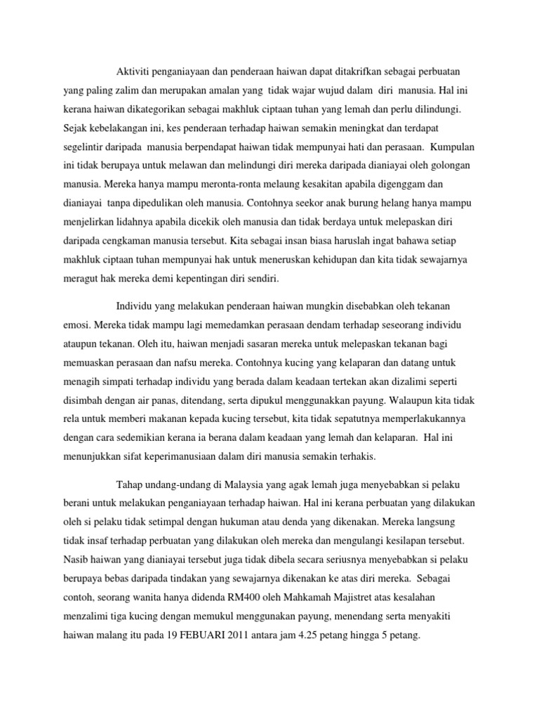 Penganiayaan Atau Penderaan Haiwan Penganiayaan Atau Penderaan Haiwan