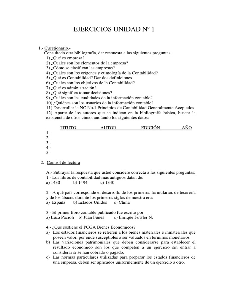 Ejercicio 1 PDF | PDF | Contabilidad | Estado financiero