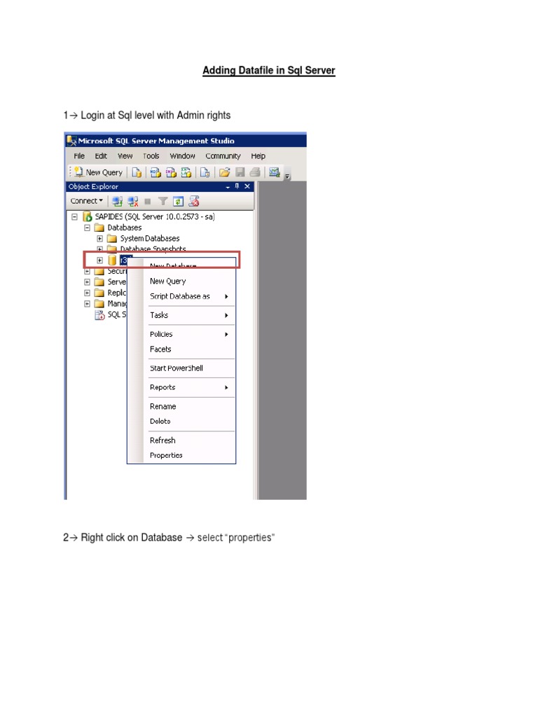 How to Add Datafile in SQL Server | PDF