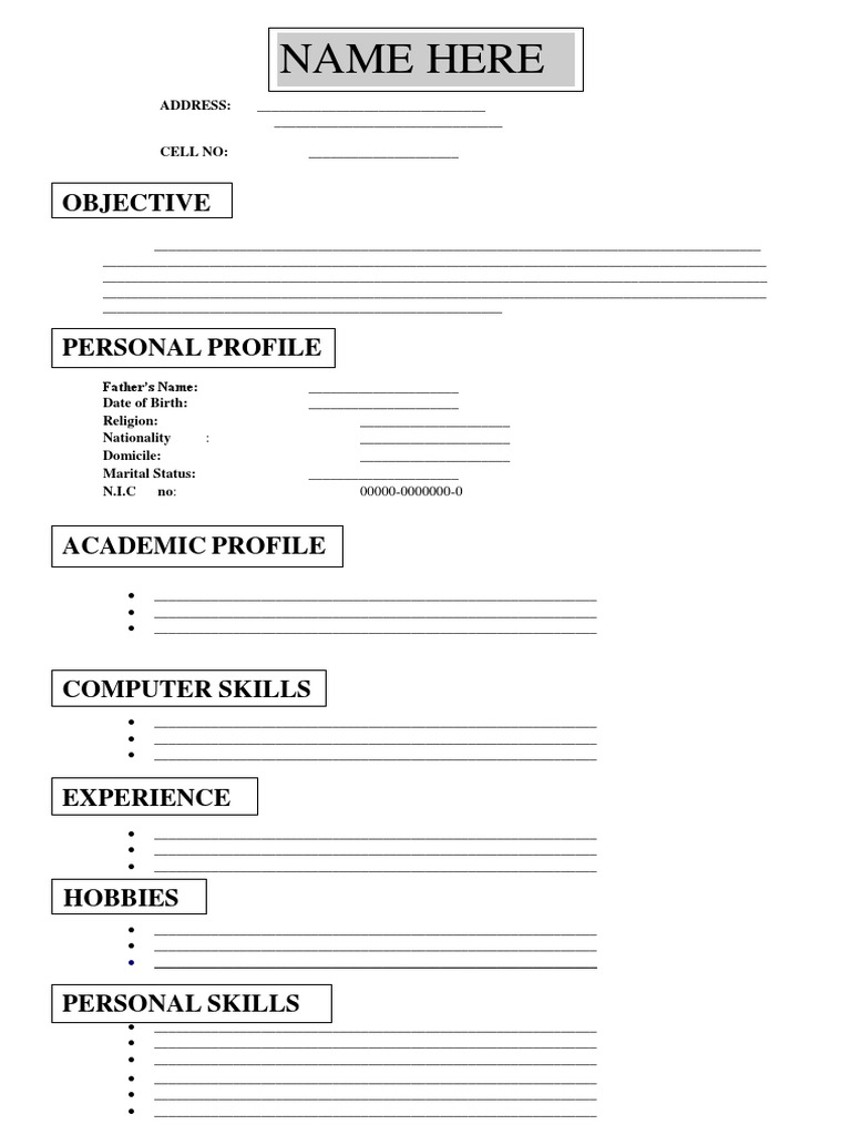 Microsoft Word Simple CV Template 12 | PDF