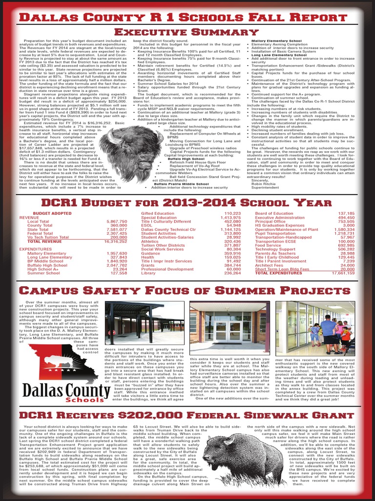 Dallas County R 1 Schools Fall Report: Executive Summary  PDF  No 