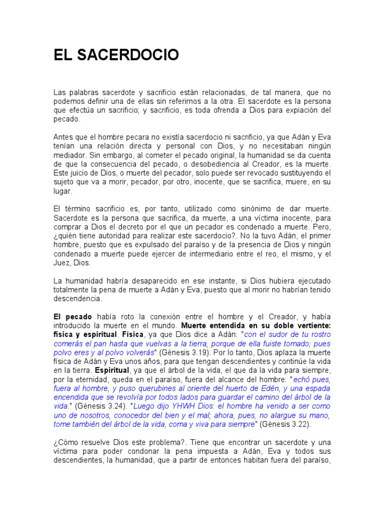 El Sacerdocio y el Sacrificio en la Biblia | PDF | Sacerdote | Abrahán