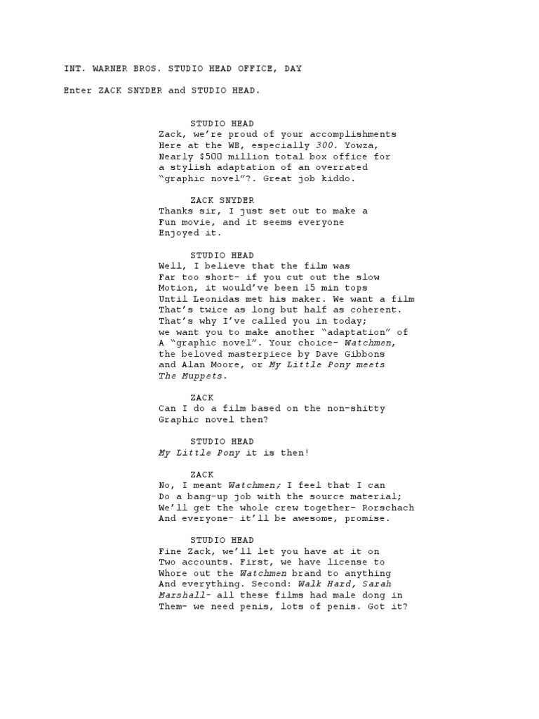 Watchmen The Abridged Version Script - Final | PDF | Leisure