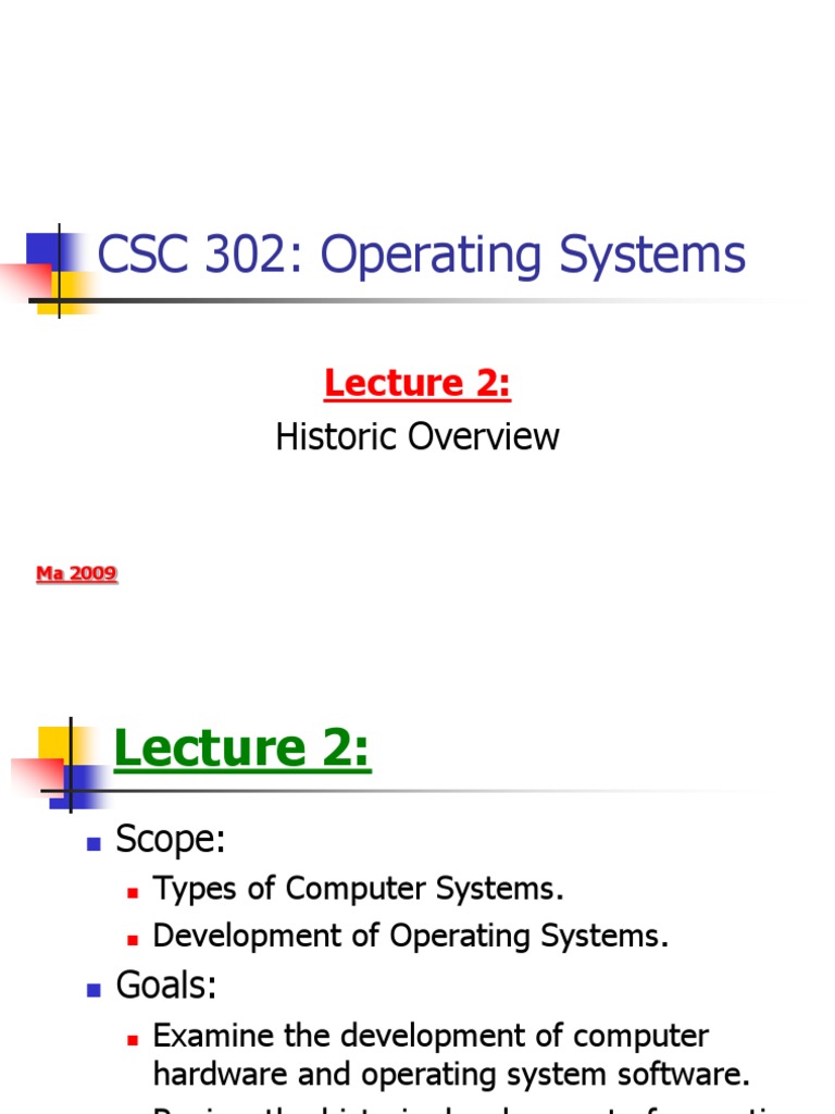 Overview of Operating Systems History | PDF | Operating System ...