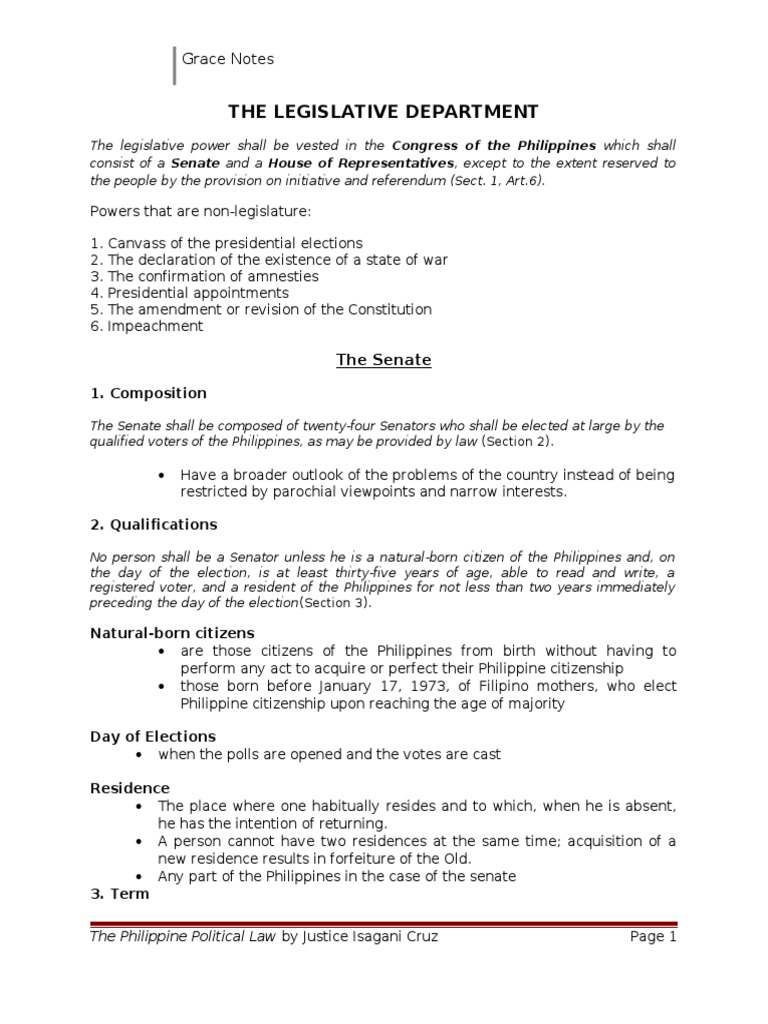 Overview of the Philippine Legislature | PDF | United States House Of ...