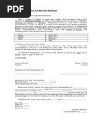 Deed of Sale of Motor Vehicle - Template