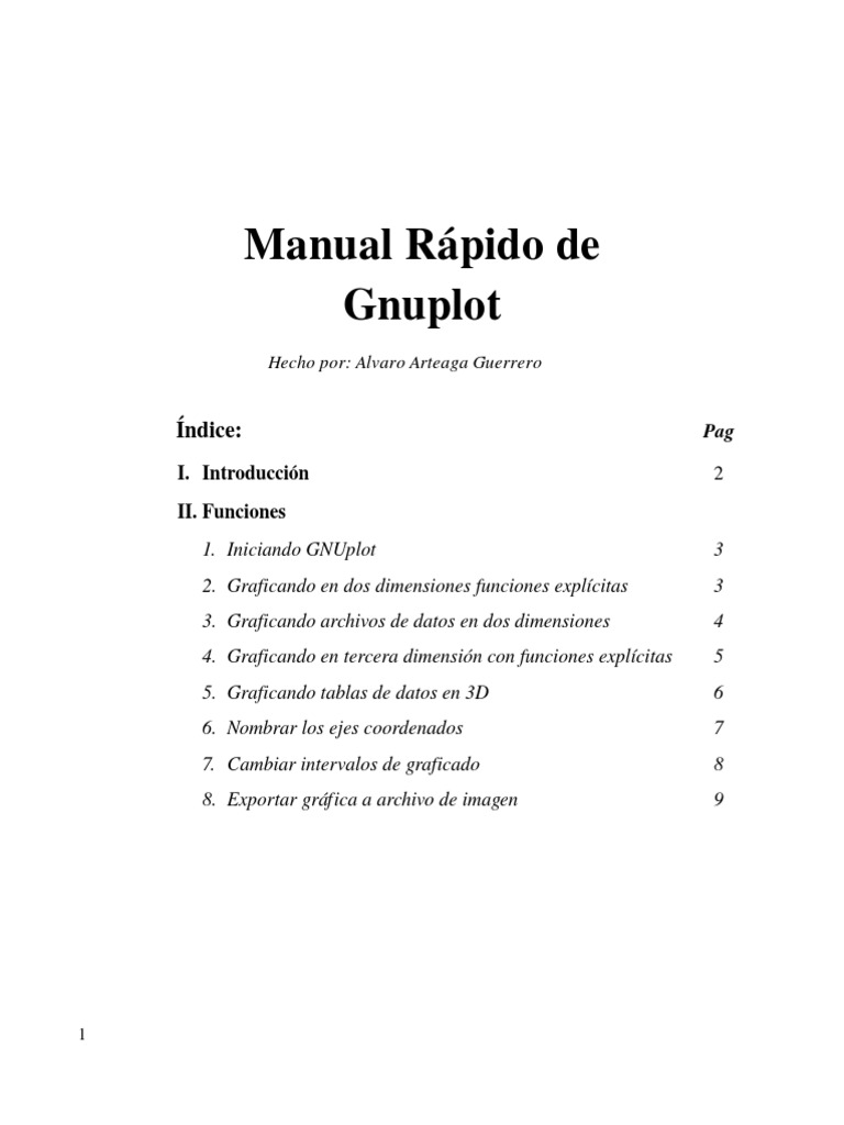 Manual Rapido de Gnuplot PDF | PDF | Interfaz de línea de comando ...