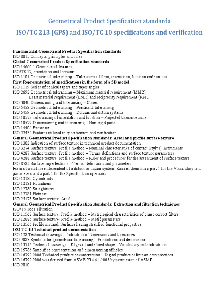 Geometrical Product Specification ISO | PDF | Surface | International ...