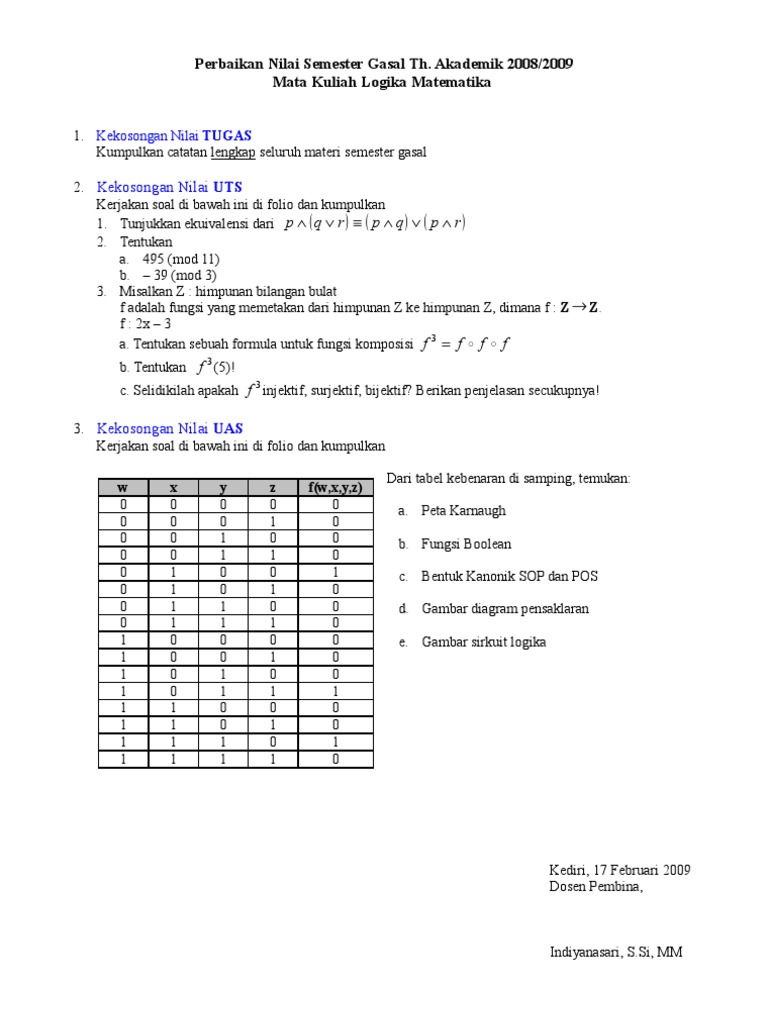 Perbaikan Nilai Logika Matematika