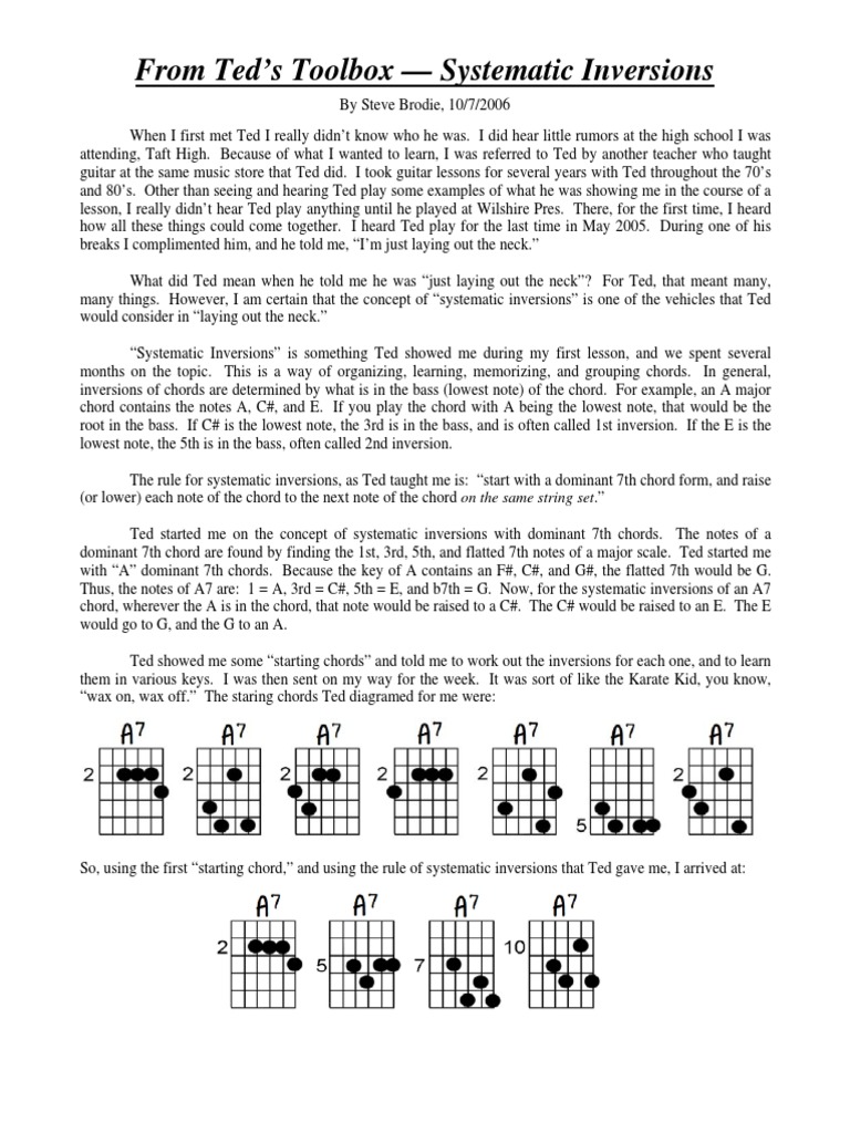 Mastering Systematic Inversions for Guitar | PDF | Chord (Music ...