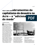 Os desdobramentos do capitalismo de desastre no Acre – a “adicionalidade do medo”