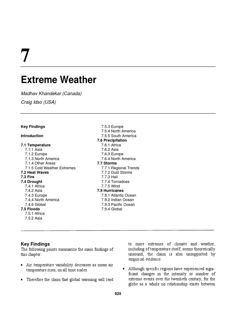NIPCC II Chapter 7 Extreme Weather | PDF | Extreme Weather