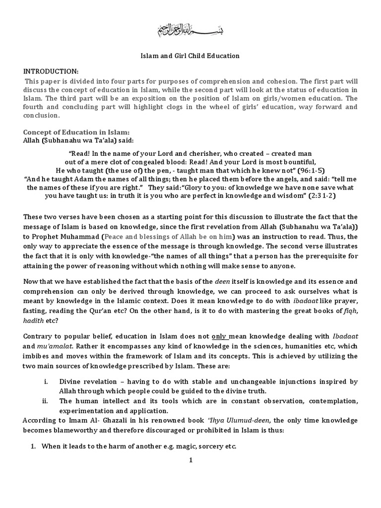 Empowering Girls Through Islamic Education | PDF | Muhammad | God In Islam