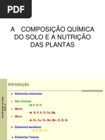 A Quimica Do Solo e a Nutricao Das Plantas
