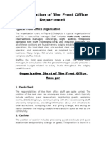 (HTM100) 4.organization of The Front Office Department