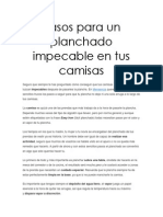 Pasos para Un Planchado Impecable en Tus Camisas