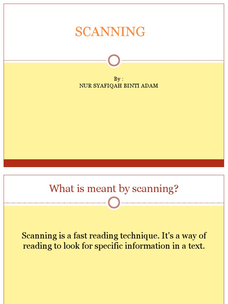 Scanning Techniques for Fast Reading | PDF