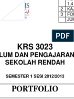 Krs 3023 Kurikulum Pengajaran Sains SR (Portfolio)