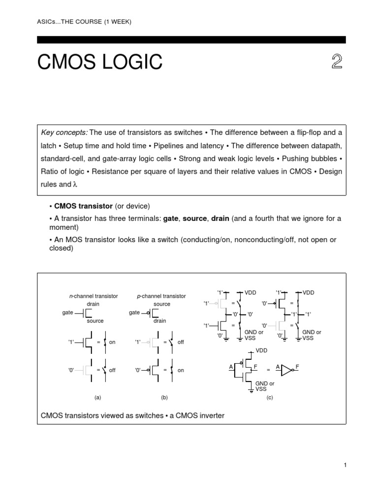 Cmos Logic 2: Key Concepts | PDF | Field Effect Transistor | Cmos