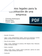 Conceptos Legales para La Constitución de Una Empresa