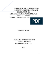 The Relationship of Intellectual Capital, Knowledge Sharing and Innovation On Organizational Performance of Malaysia's Small and Medium Enterprises