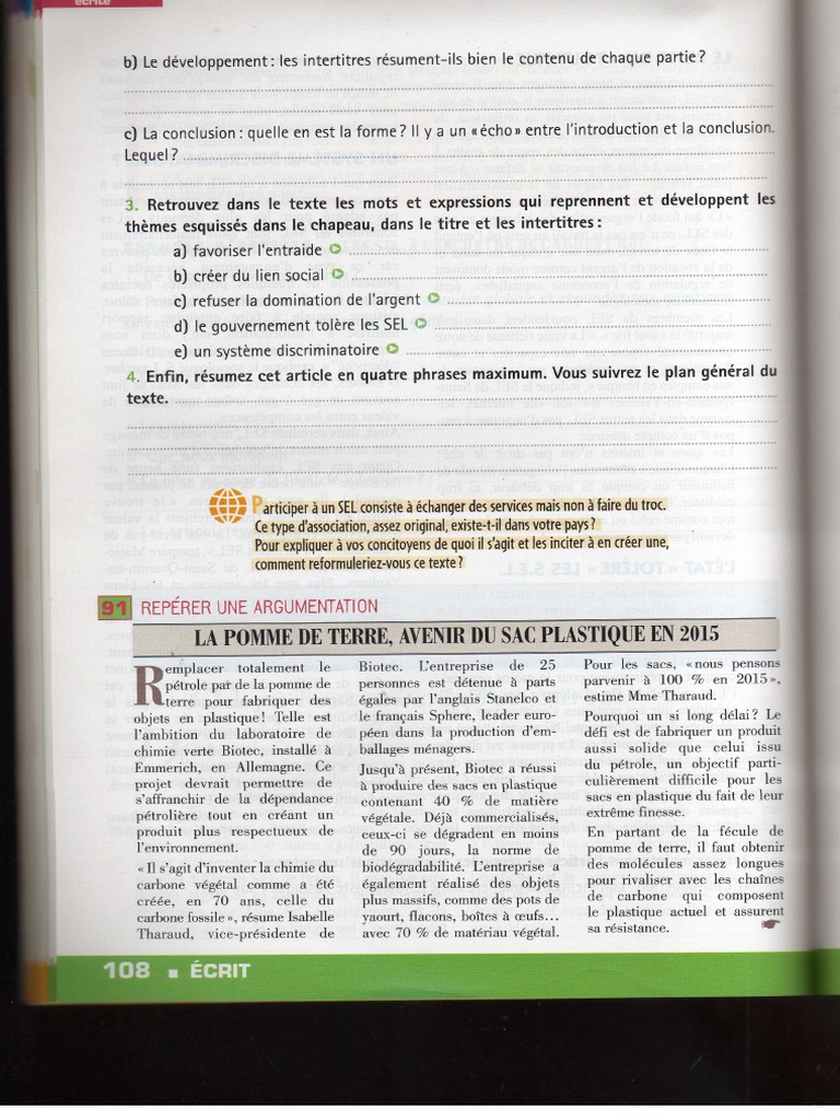 Exemple de Texte Argumentatif  PDF