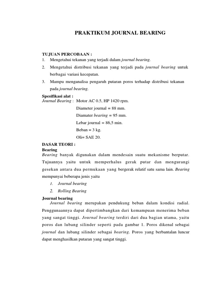 Laporan Journal Bearing PDF