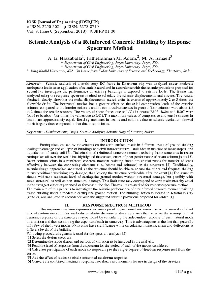 Seismic Analysis of RC Building in Sudan | PDF