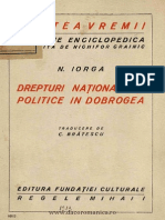Drepturi Nationale Si Politice in Dobrogea N Iorga