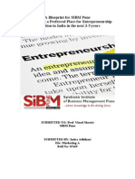 A Blueprint For SIBM Pune For Becoming A Preferred Place For Entrepreneurship Education in India in The Next 3