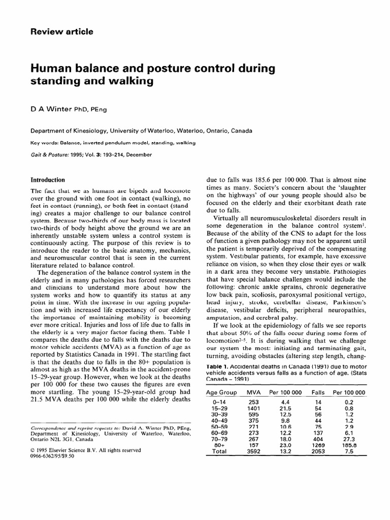 An Analysis of Human Balance and Posture Control During Standing and ...