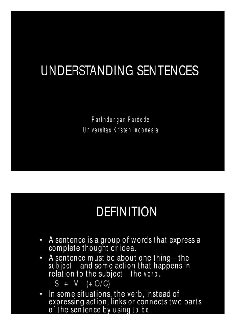 Understanding Sentence Structure | PDF | Sentence (Linguistics ...