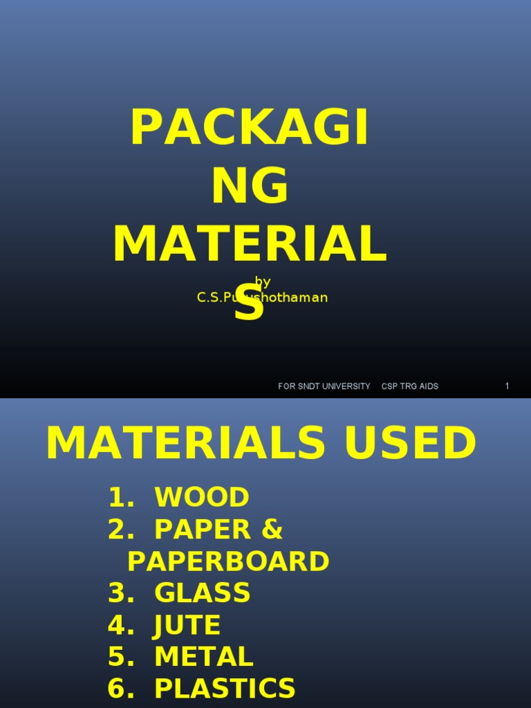 Packaging Materials ppt Paper Packaging And Labeling