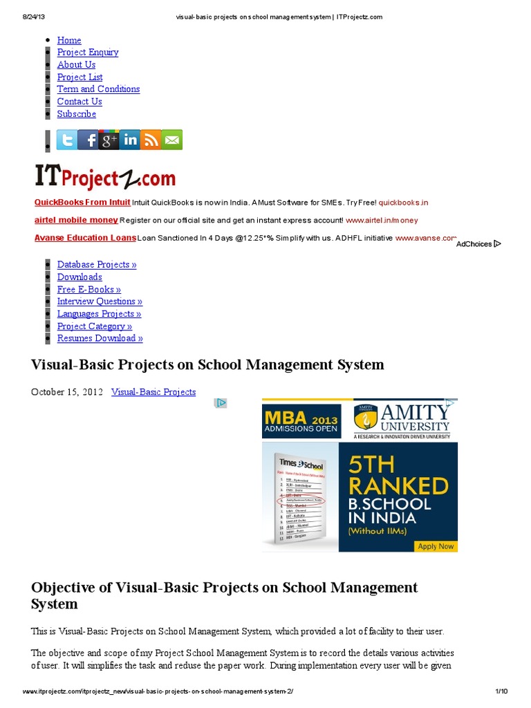 Download Project On School Management System In Visual Basic – QCUJPI