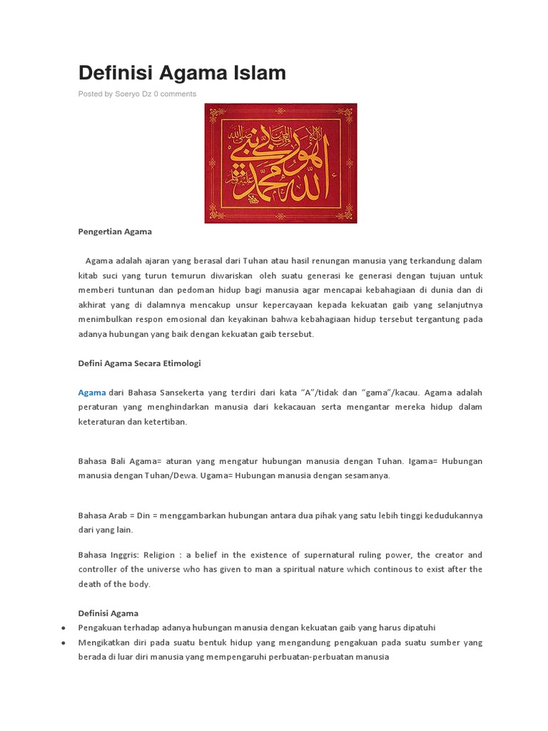 Definisi Agama Islam