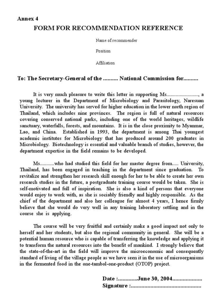 Example of Letter PDF University Microbiology