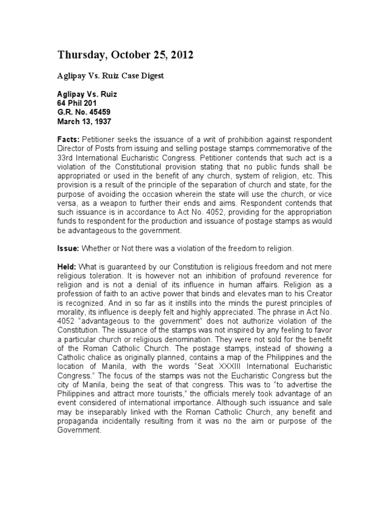 Aglipay vs ruiz essay 03 picture