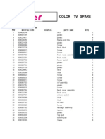 Color TV Spare Parts List: Customer Model: 21T5A Factory model:21T5A Serial number:DA0100E0400