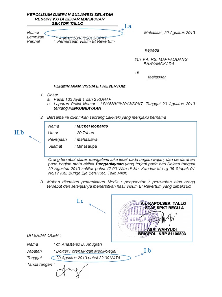 Surat Permintaan Visum SPV