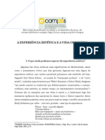 GUIMARÃES, C. O que se pode esperar da experiência estética