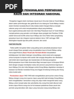 Faktor Penghalang Perpaduan Di Malaysia
