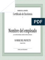 Certificado de Excelencia