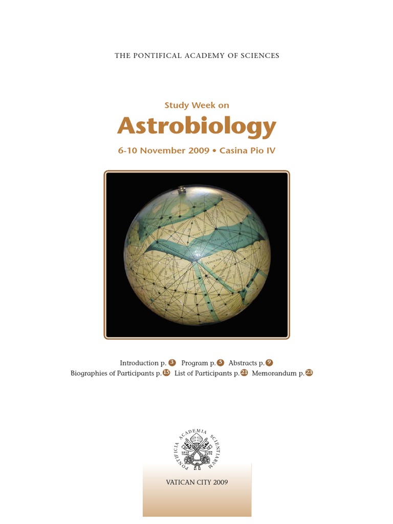 Pontifical Academy Of Sciences Study Week On Astrobiology Pdf