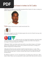 Canada Deported Man To Torture in Sri Lanka Affidavit