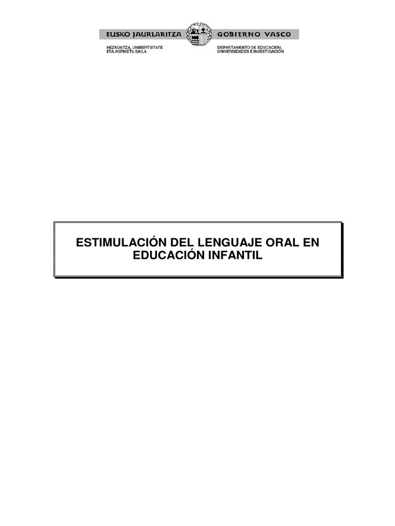 Estimulación del Lenguaje Infantil | PDF | Aquisición de idioma ...