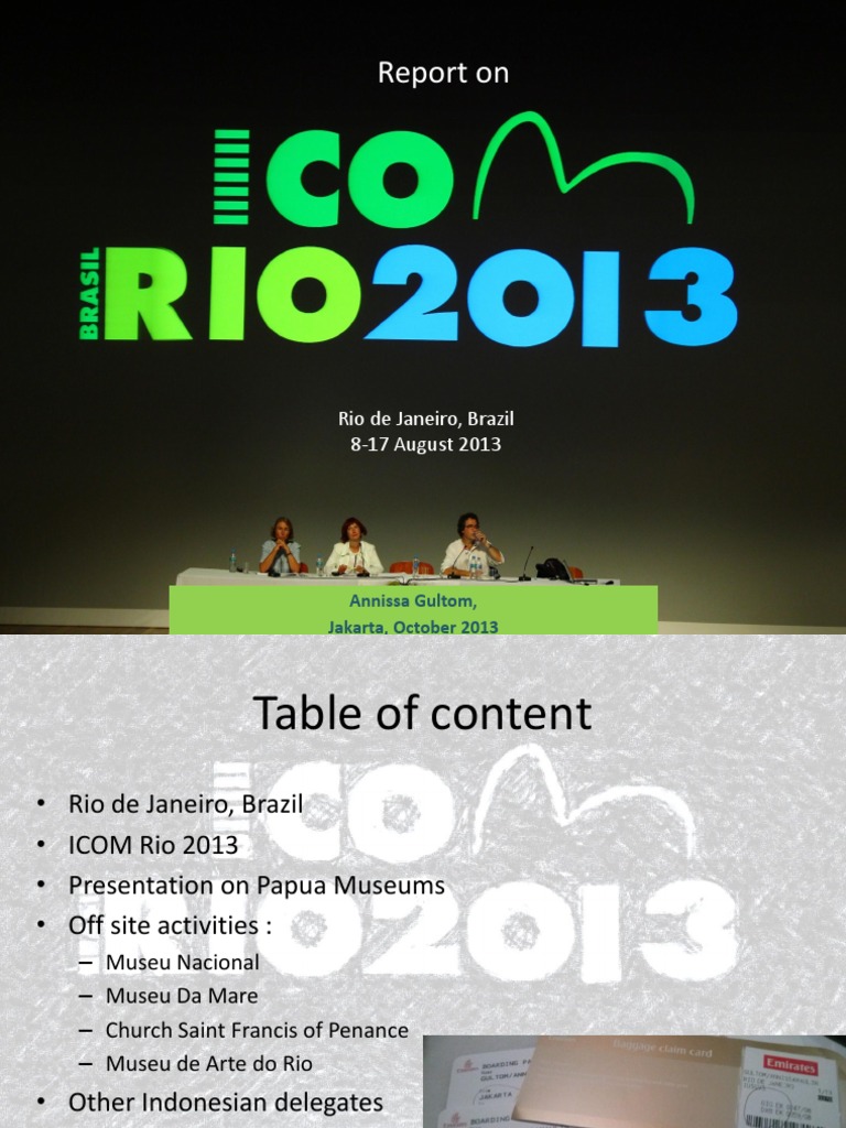 Icom Rio 2013 Report - AG | PDF | Rio De Janeiro | Museum
